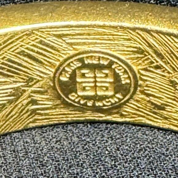 Vintage Givenchy Gold-Tone Cuff Bracelet w/ Purple & Clear Crystals - Picture 5 of 10